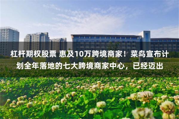 杠杆期权股票 惠及10万跨境商家！菜鸟宣布计划全年落地的七大跨境商家中心，已经迈出