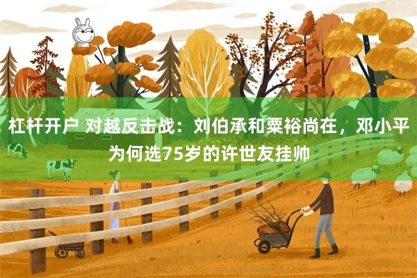 杠杆开户 对越反击战：刘伯承和粟裕尚在，邓小平为何选75岁的许世友挂帅