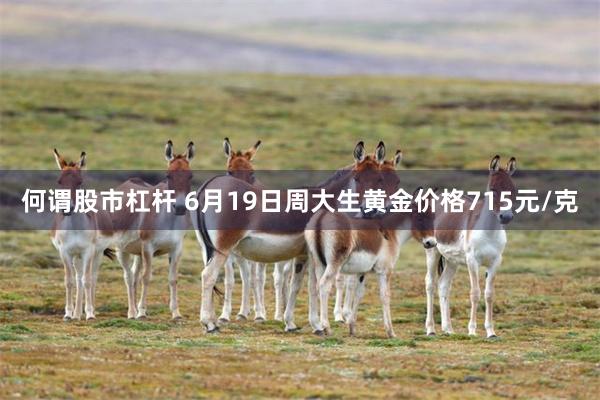 何谓股市杠杆 6月19日周大生黄金价格715元/克