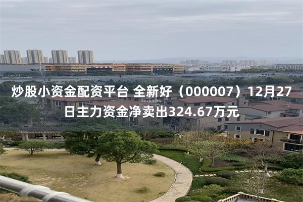 炒股小资金配资平台 全新好（000007）12月27日主力资金净卖出324.67万元